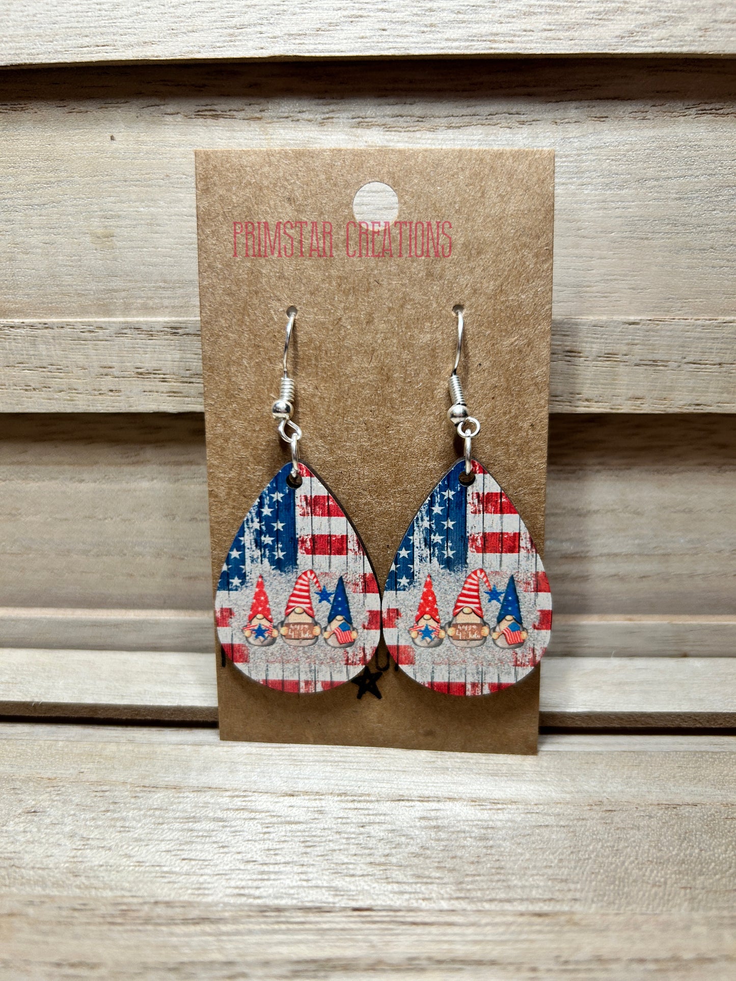 Americana Gnomes Teardrop Earrings