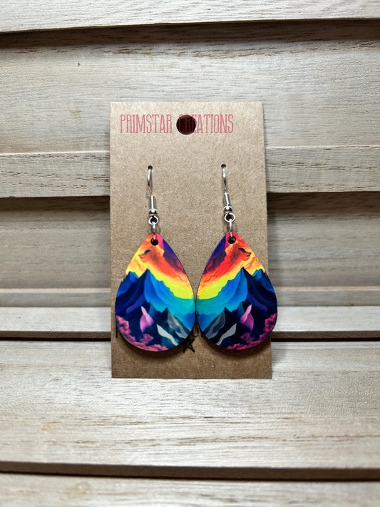 Rainbow Mountains Teardrop Earrings