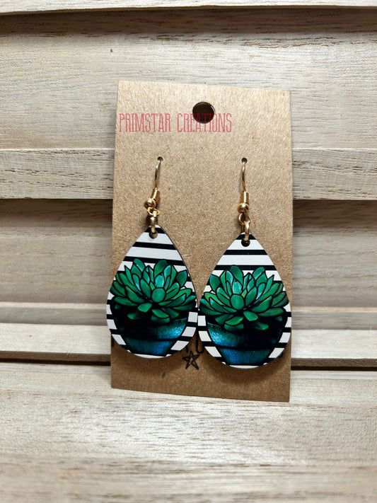 Succulent Teardrop Earrings