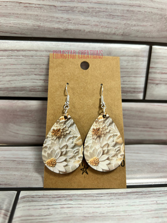 3D Flower Teardrop Earrings