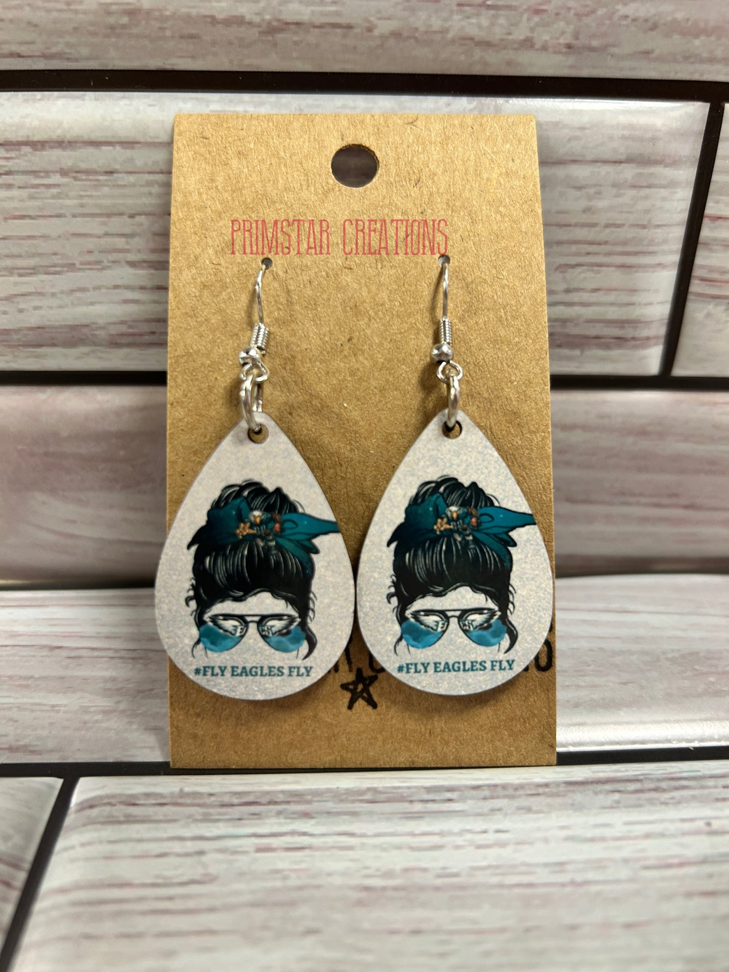 Fly Eagles Fly Teardrop Earrings