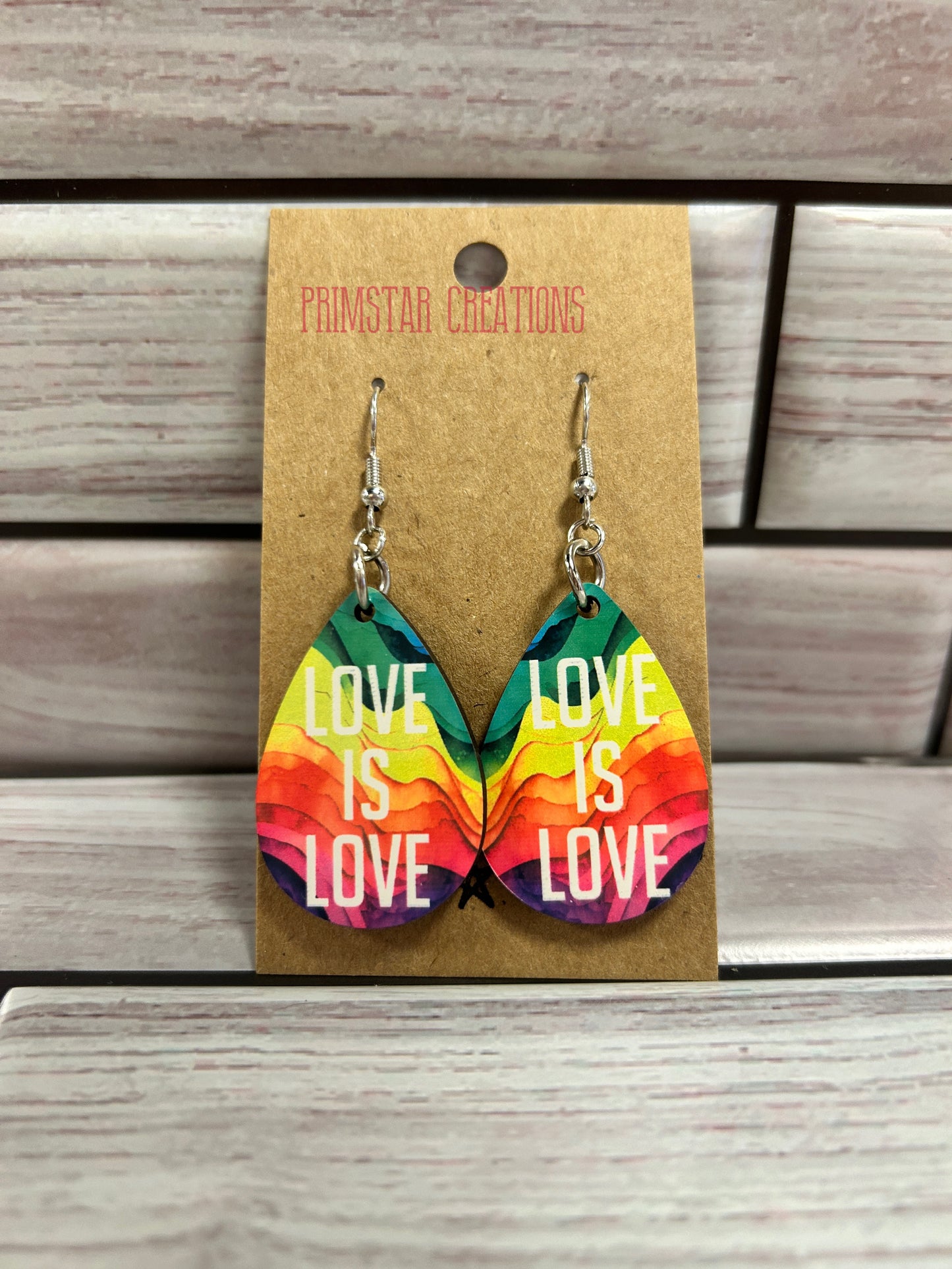 LOVE IS LOVE Teardrop Earrings