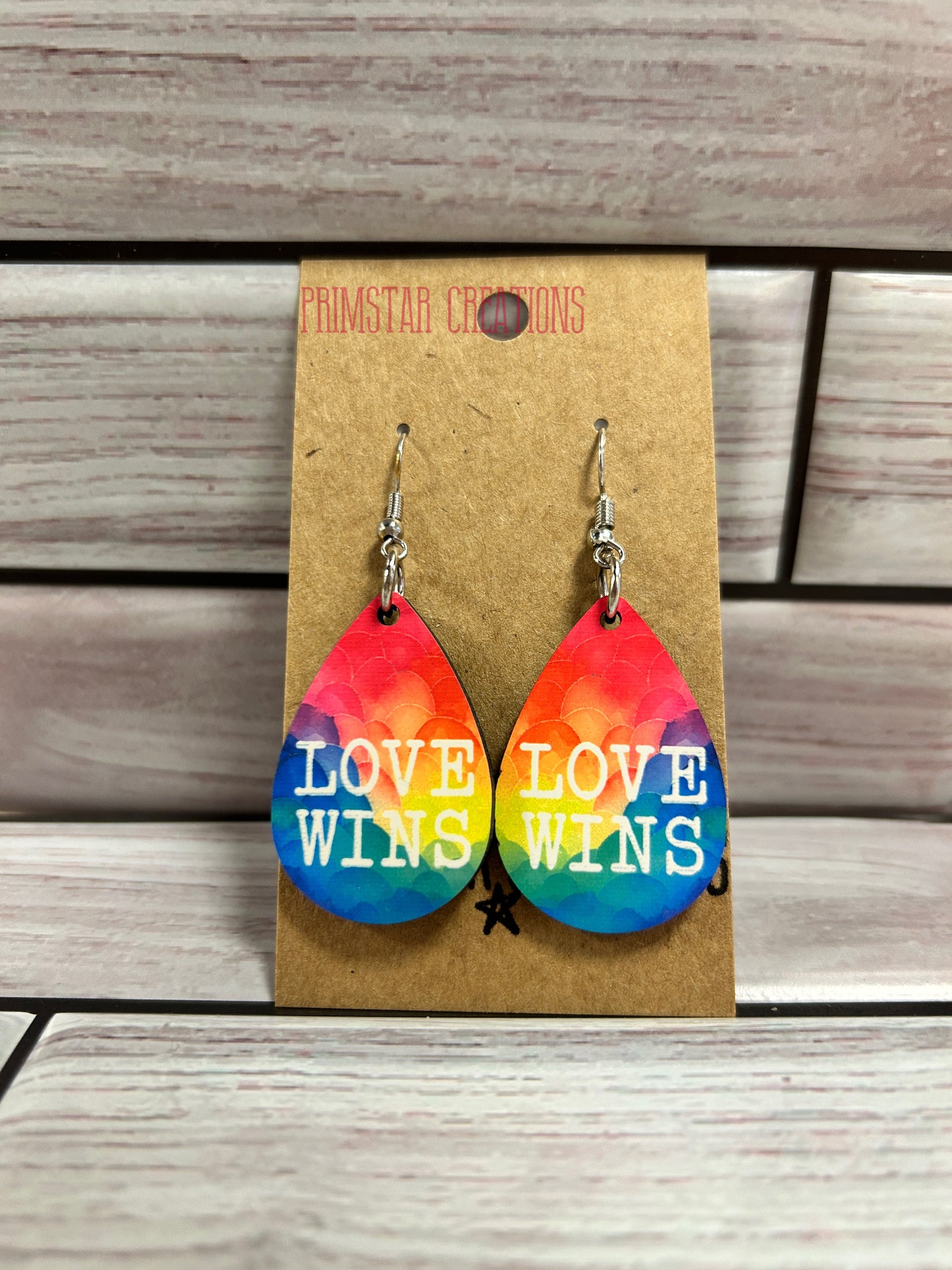 Love Wins Rainbow Teardrop Earrings