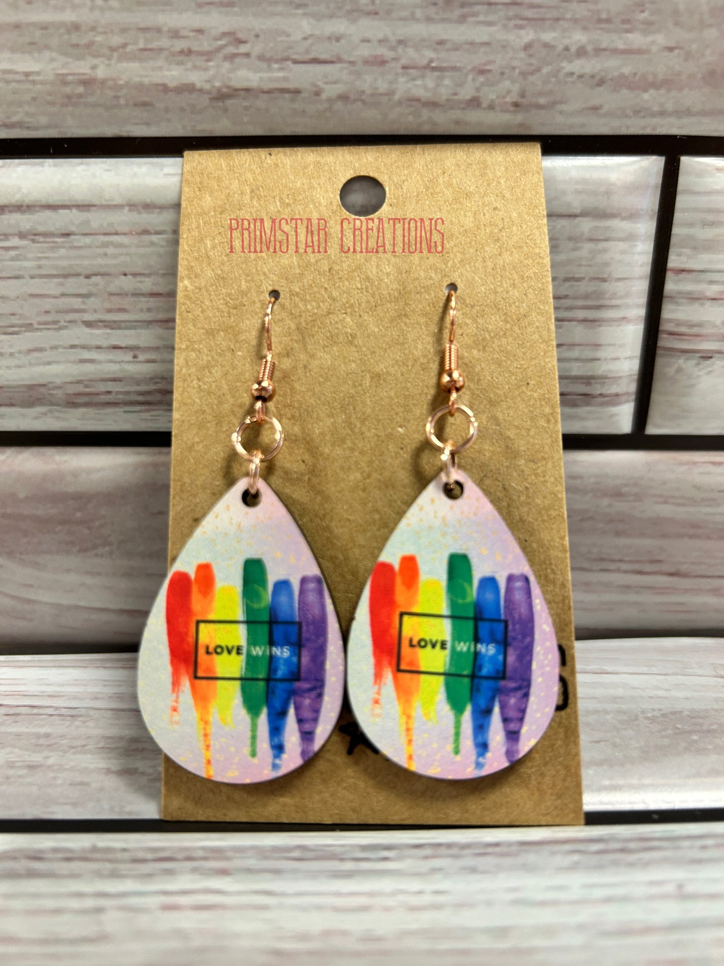 Love Wins Rainbow Teardrop Earrings