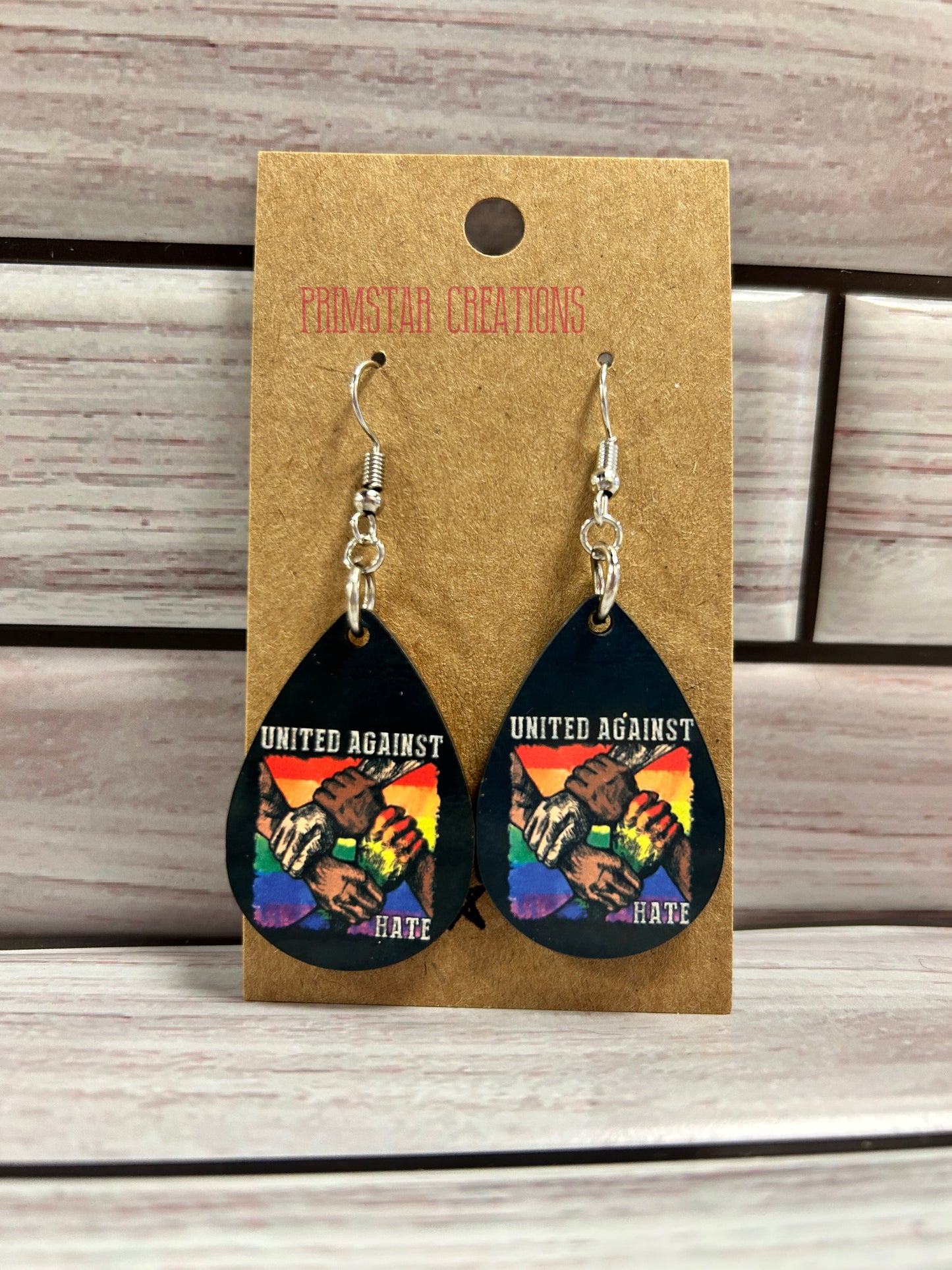 United By Hate Teardrop Earrings