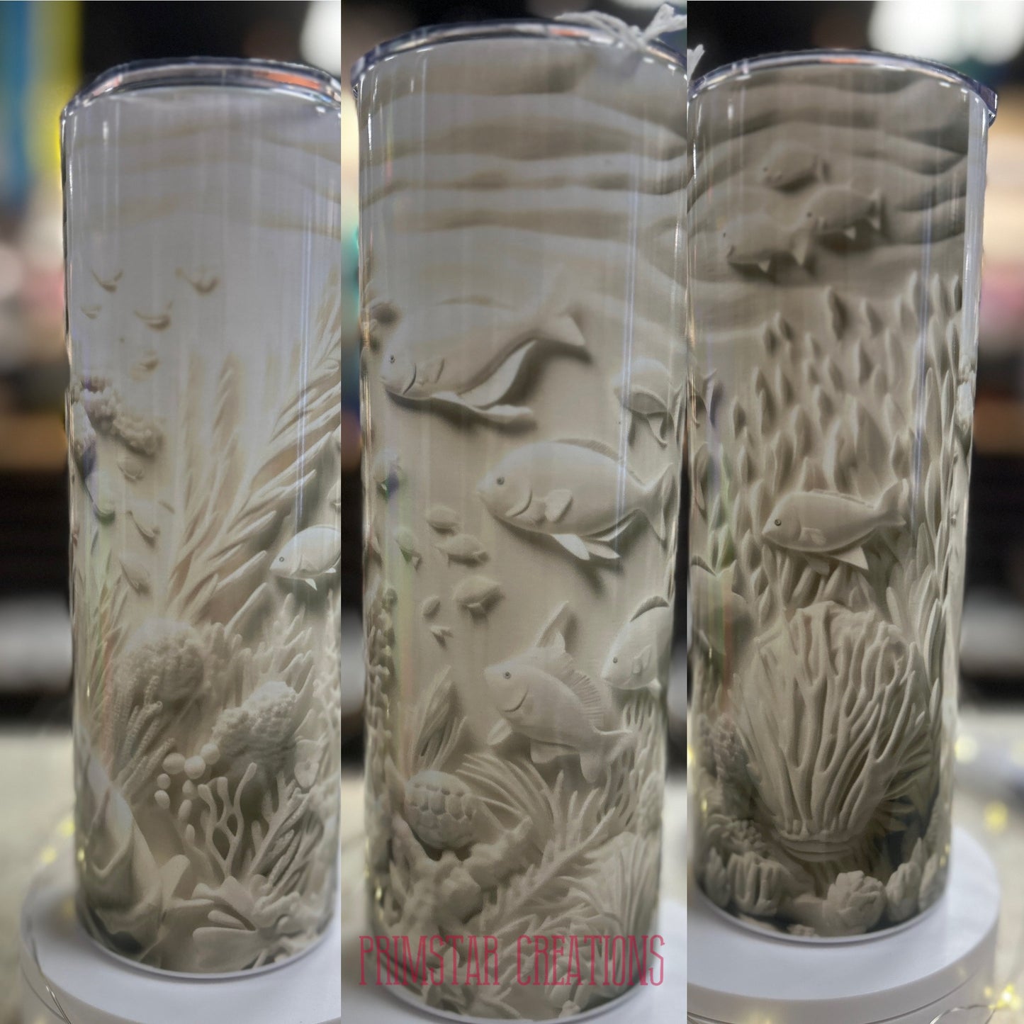 White 3D Underwater 20oz Tumbler