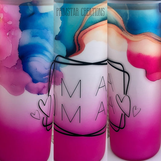 MAMAPink Ombre 25oz Glass Tumbler