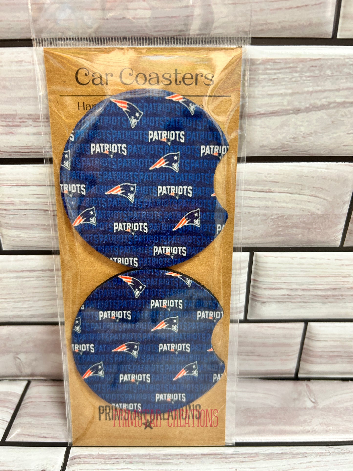 Patriots Neoprene Car Coasters, Set of 2