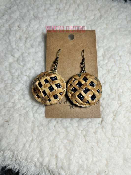 Blueberry Pie Handmade Polymer Clay Earrings