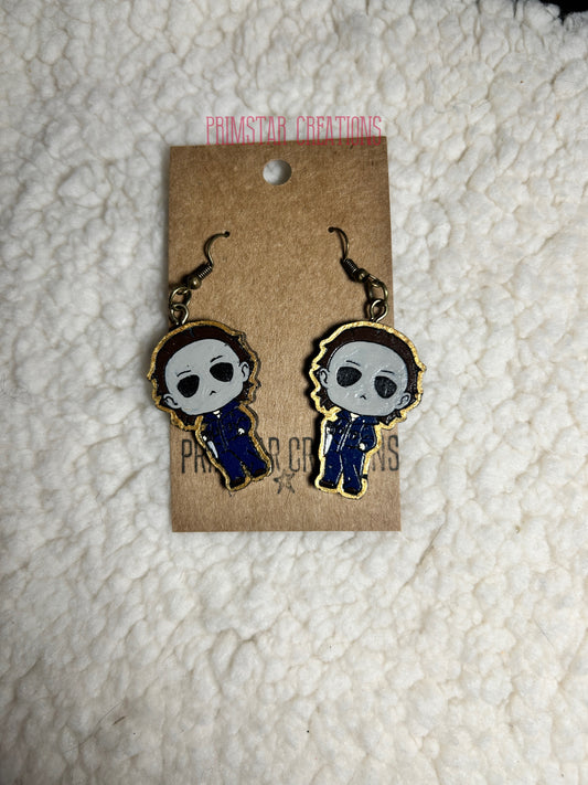 Michael Myers Handpainted Dangle Earrings