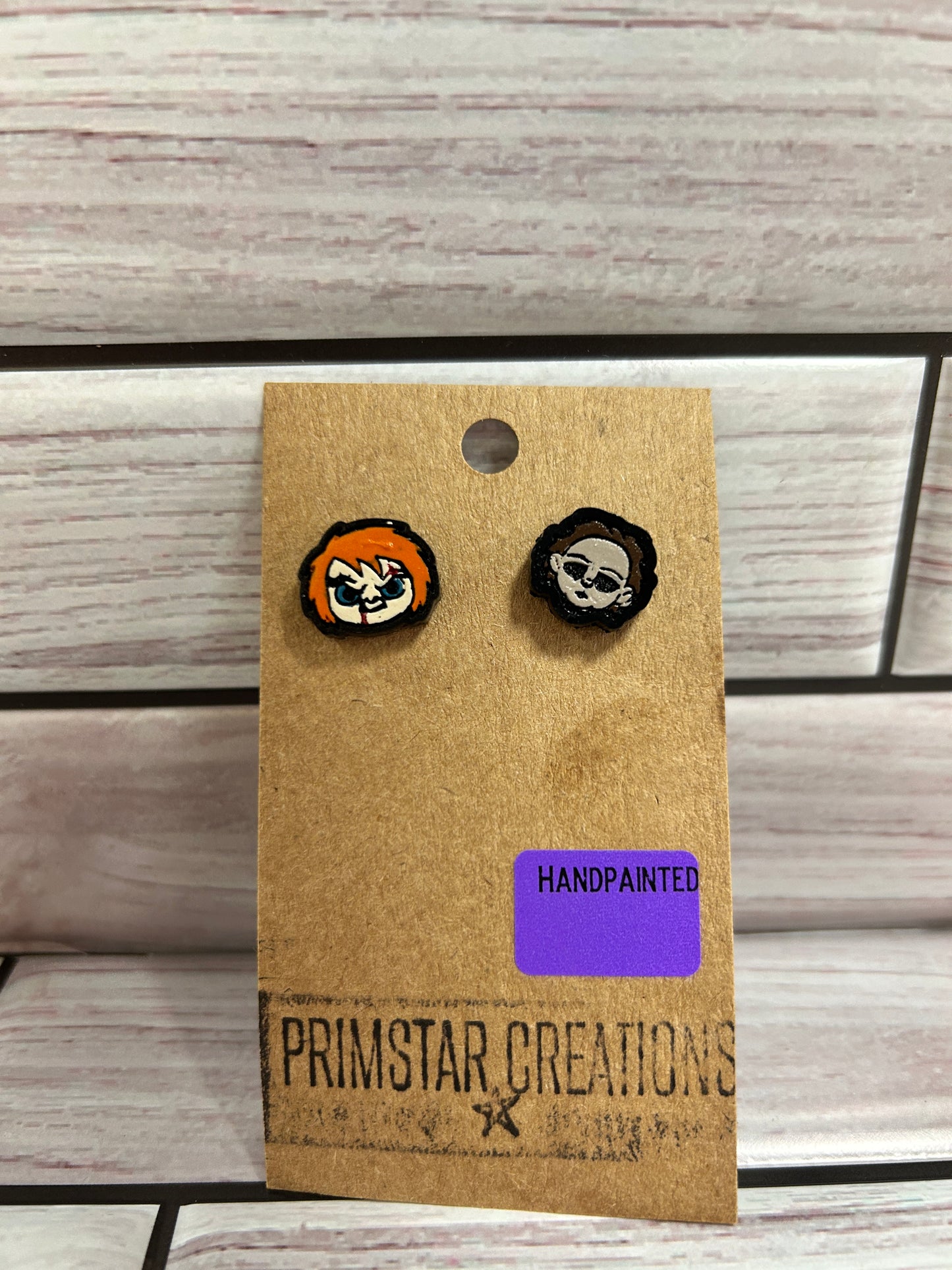 Chucky & Michael Myers Handpainted Stud Earrings