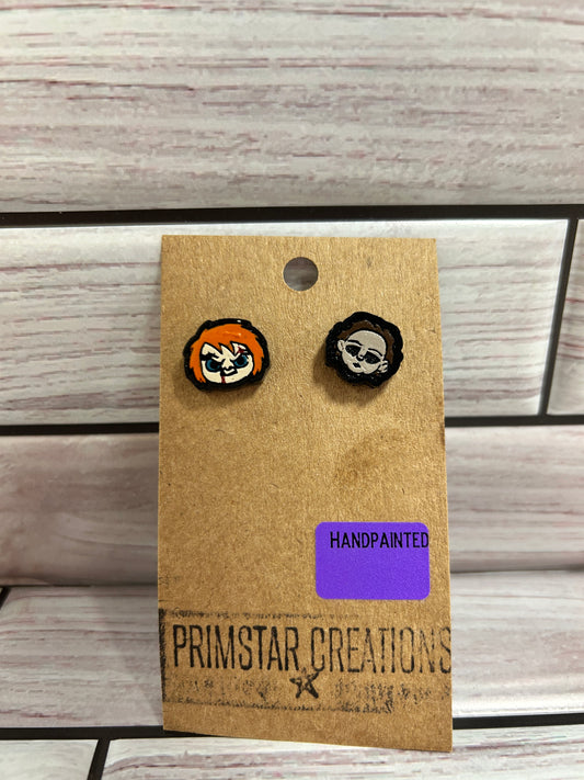 Chucky & Michael Myers Handpainted Stud Earrings