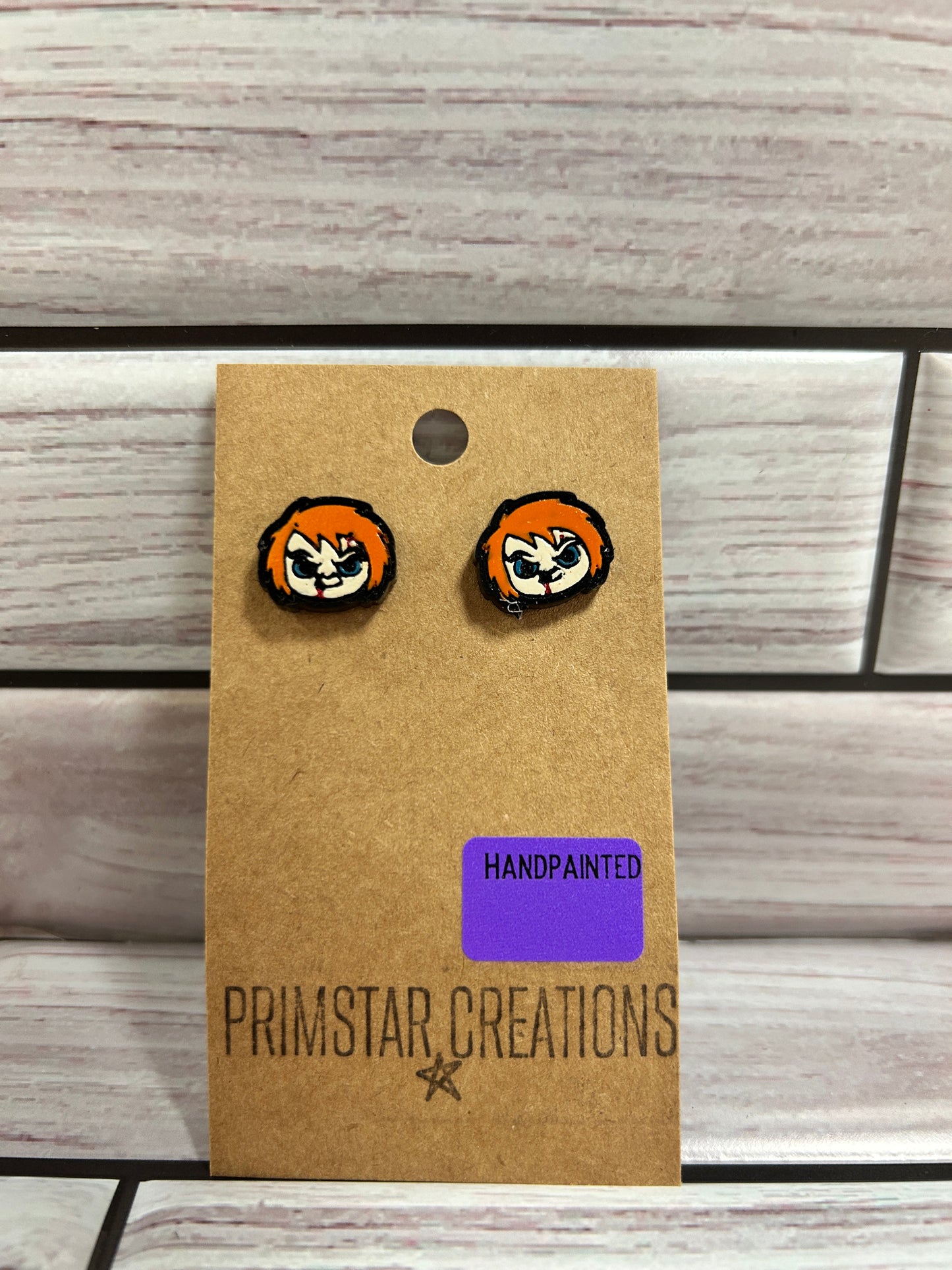 Chucky Handpainted Stud Earrings