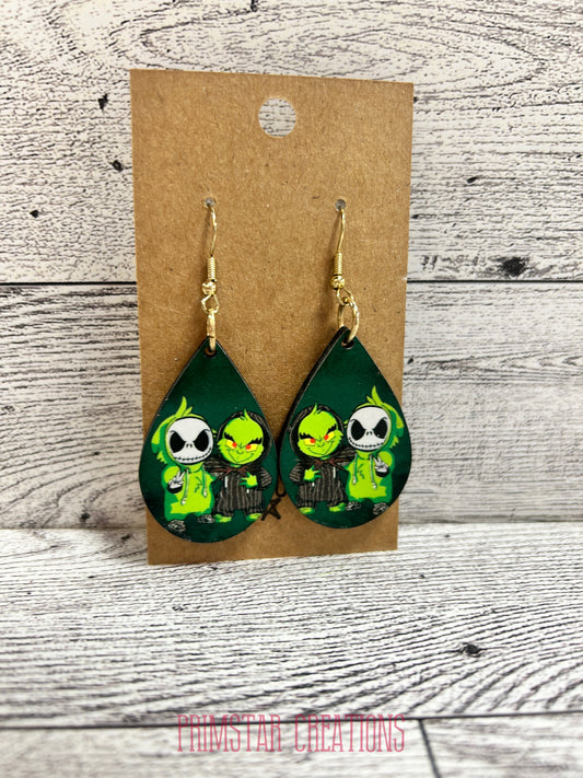 Jack Grinch & Grinch Jack Teardrop Earrings