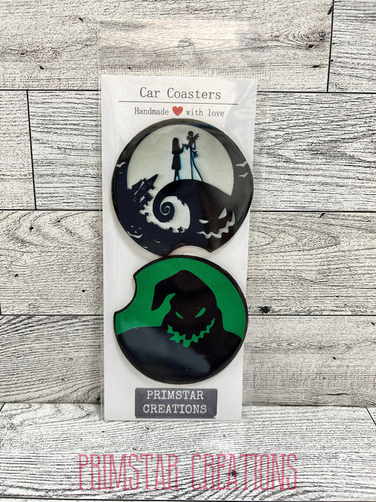 NBC & Green Boogie Man Man Neoprene Car Coasters, Set of 2