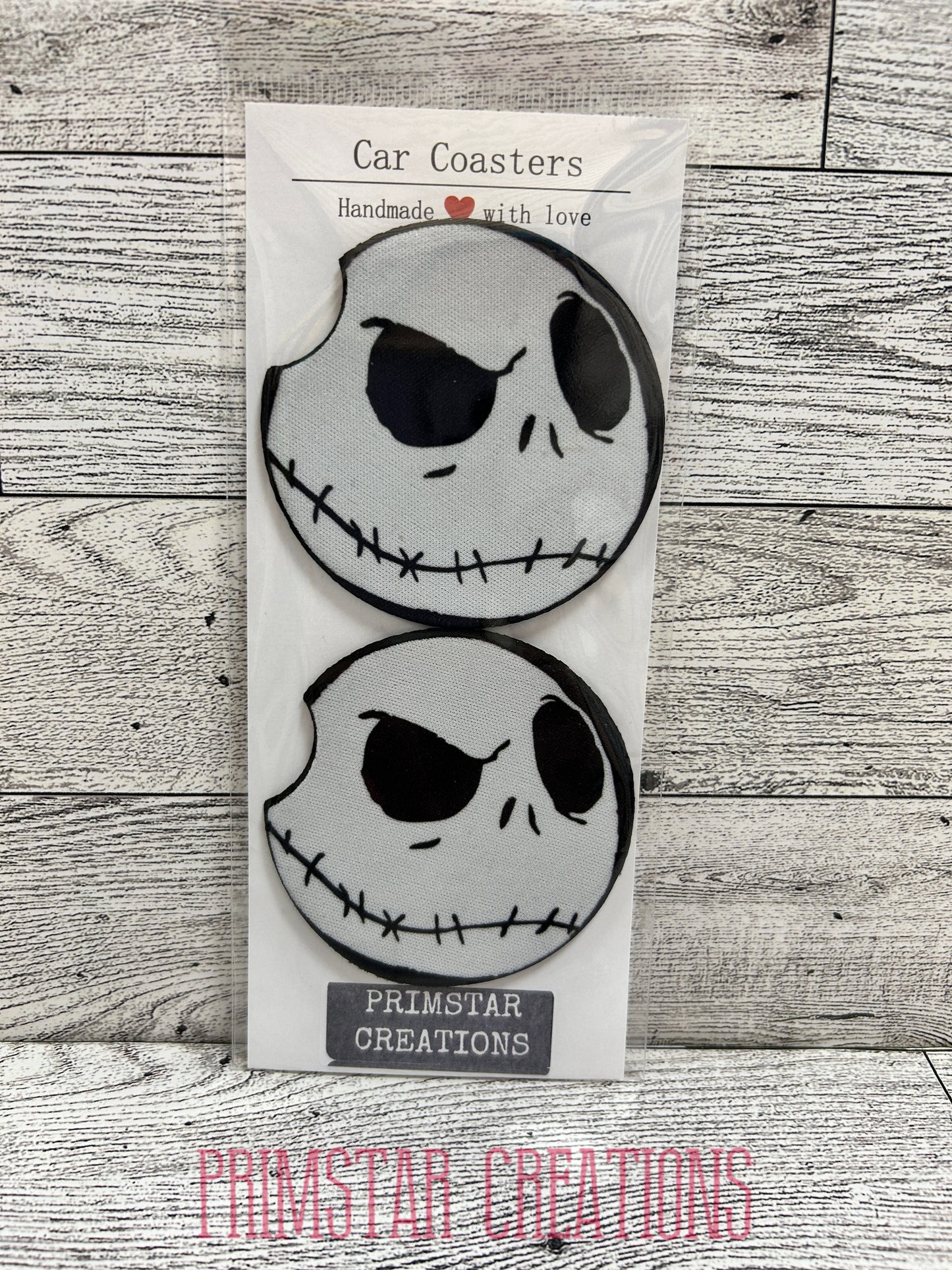 Skeleton Guy Neoprene Car Coasters, Set of 2