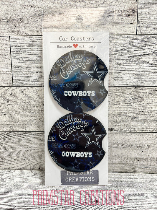 Cowboys Neoprene Car Coasters, Set of 2