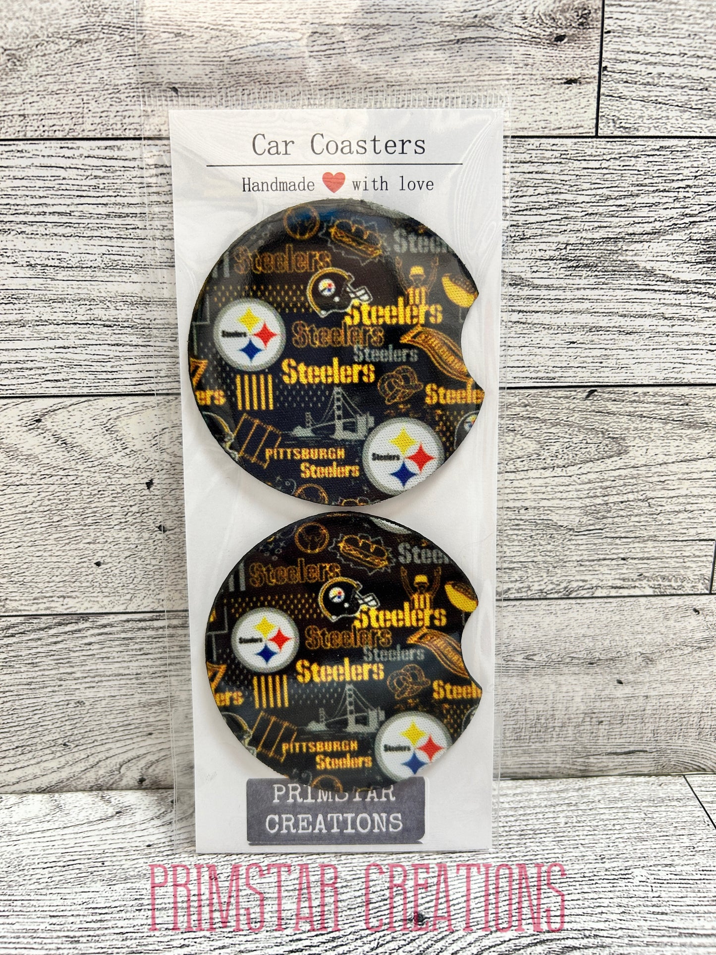 Steelers Neoprene Car Coasters, Set of 2