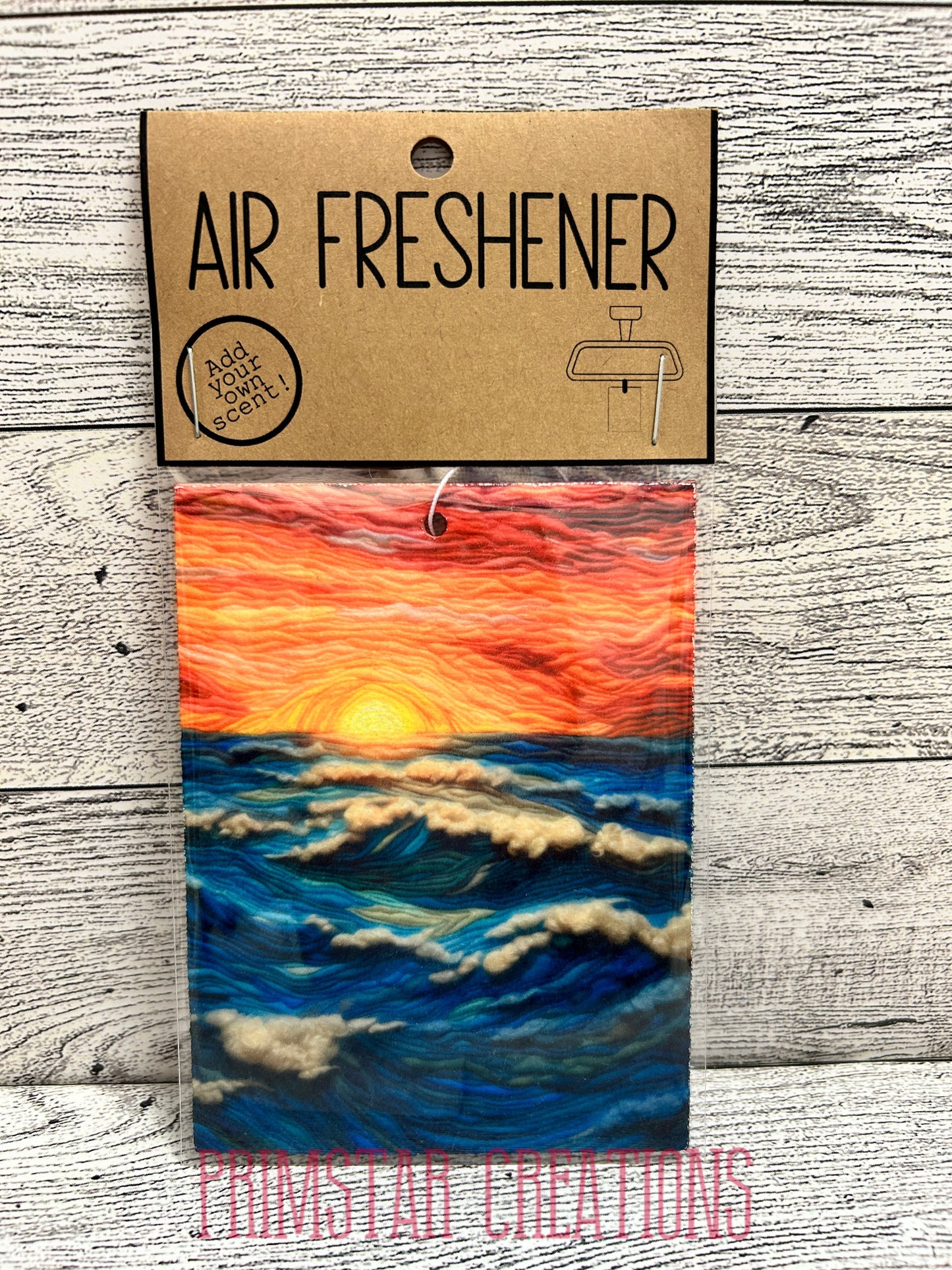 Embroidery Ocean Sunset Air Freshener