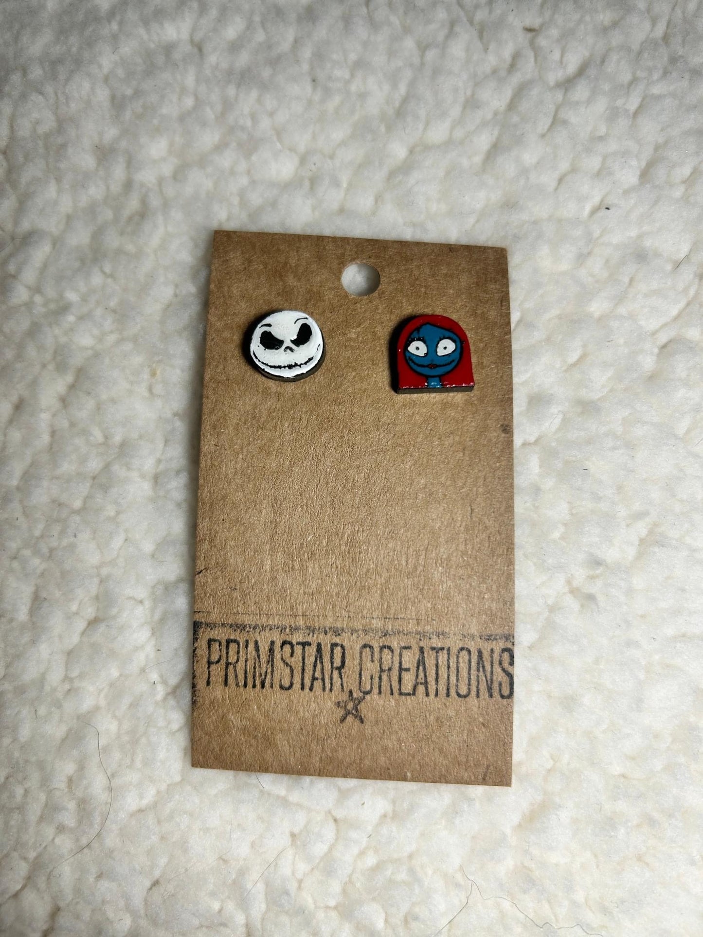 Jack & Sally Handpainted Stud Earrings