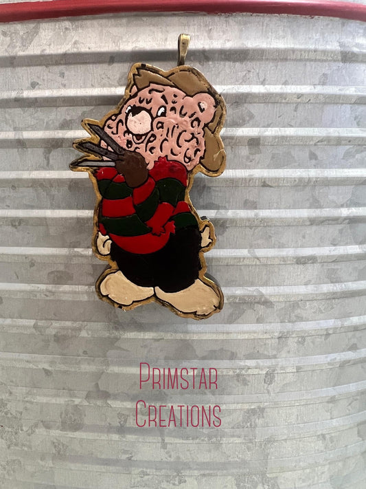 Freddy Scare Bear Handpainted Magnet / Ornament