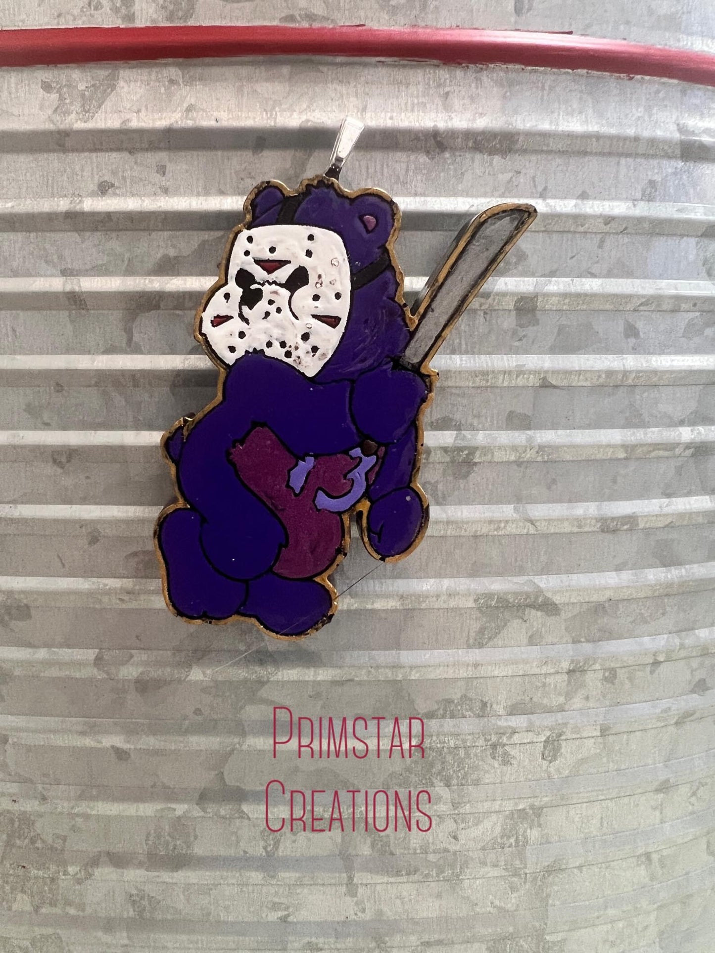 Jason Scare Bear Handpainted Magnet / Ornament