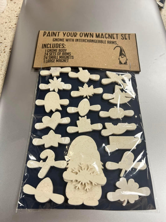 Paint Your Own Interchangeable Gnome Magnet Set